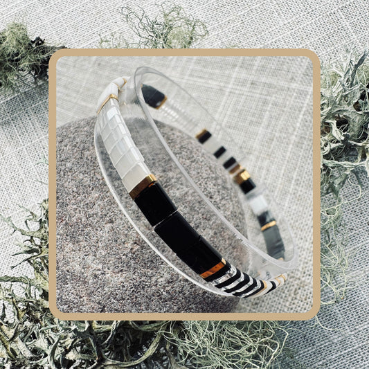 Monochrome Muse - Tila Bead Bracelet
