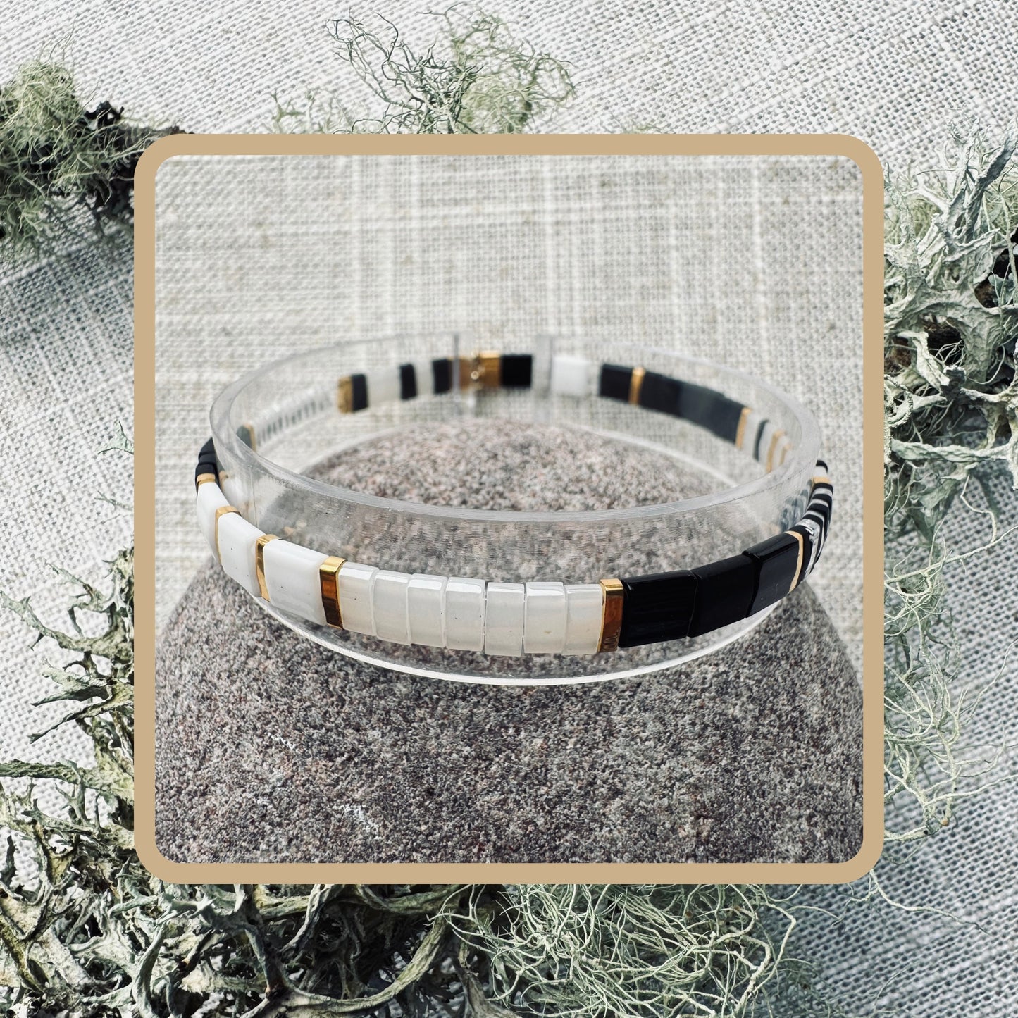 Monochrome Muse - Tila Bead Bracelet