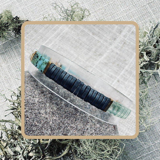 Teal Drift - Tila Bead Bracelet