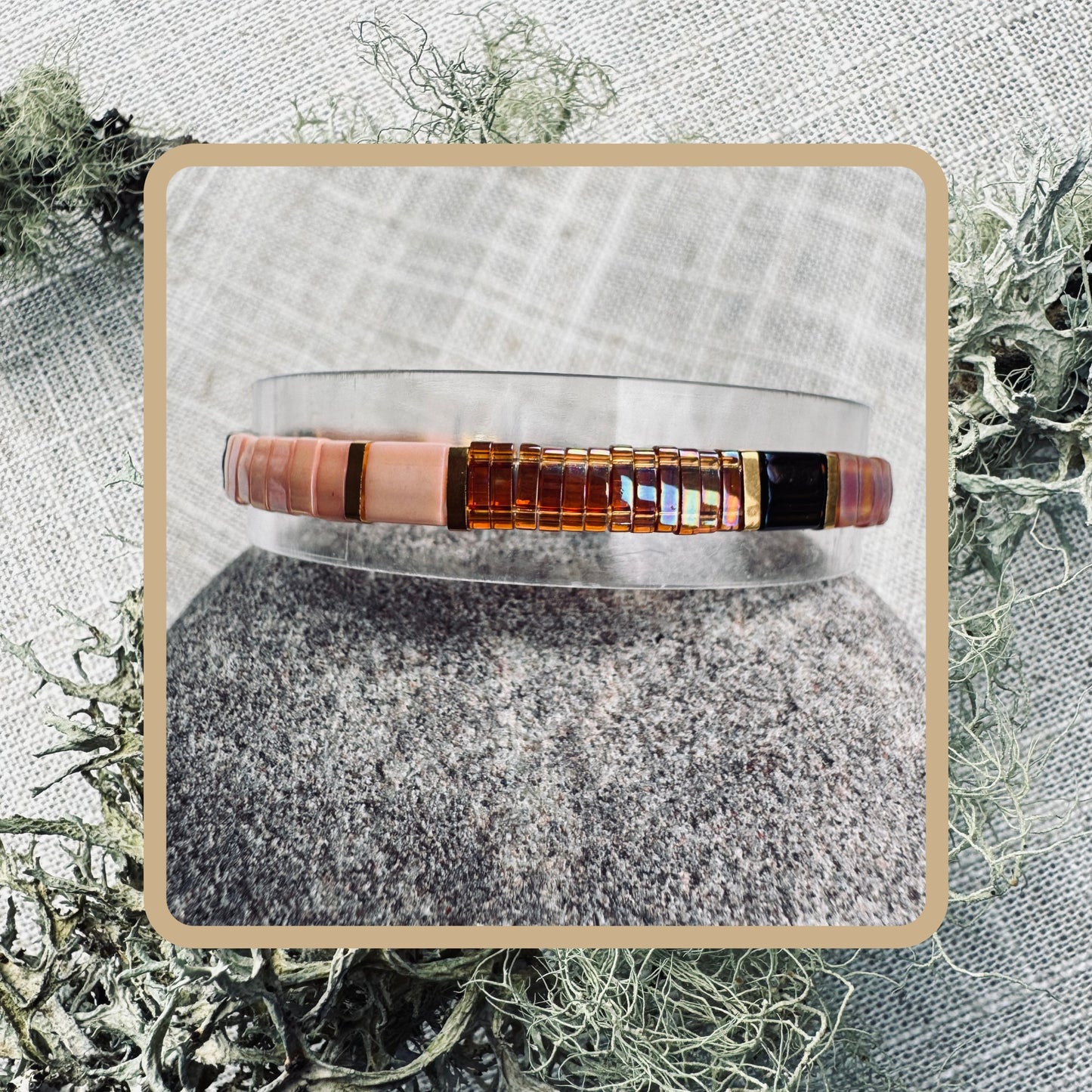 Rose Ember- Tila Bead Bracelet