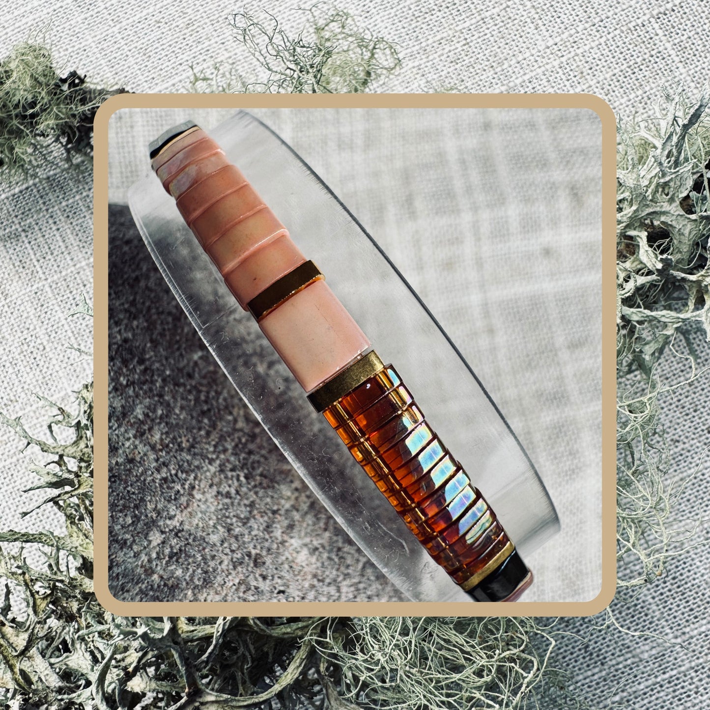 Rose Ember- Tila Bead Bracelet