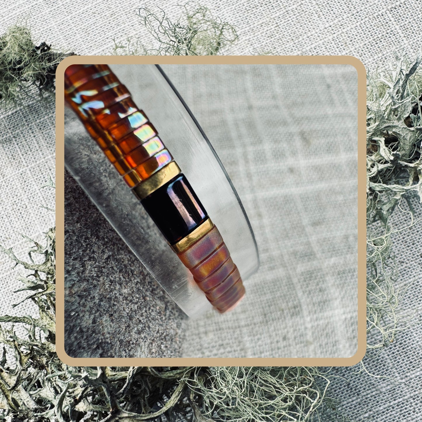 Rose Ember- Tila Bead Bracelet