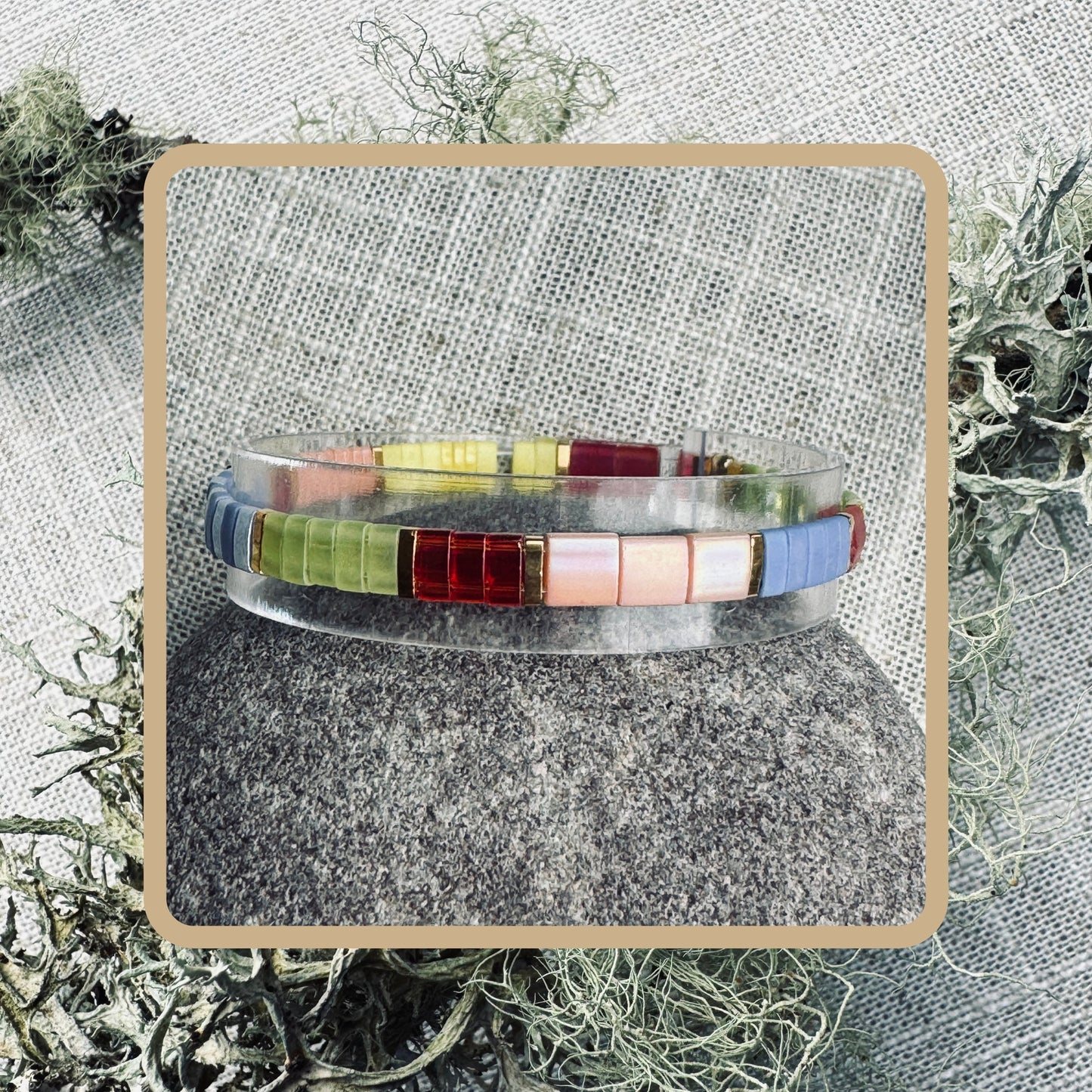 Sunburst Bloom- Tila Bead Bracelet