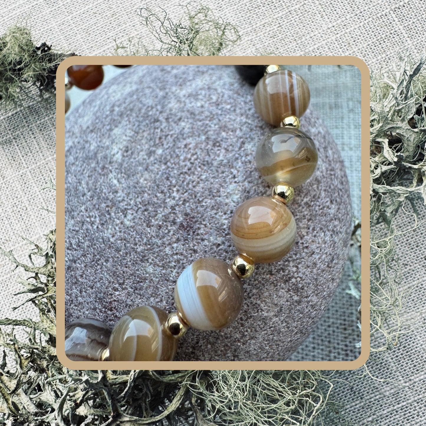 Highland Hearth - Natural Stone Bracelet