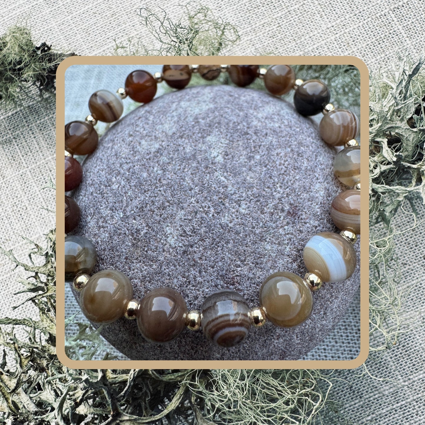 Highland Hearth - Natural Stone Bracelet