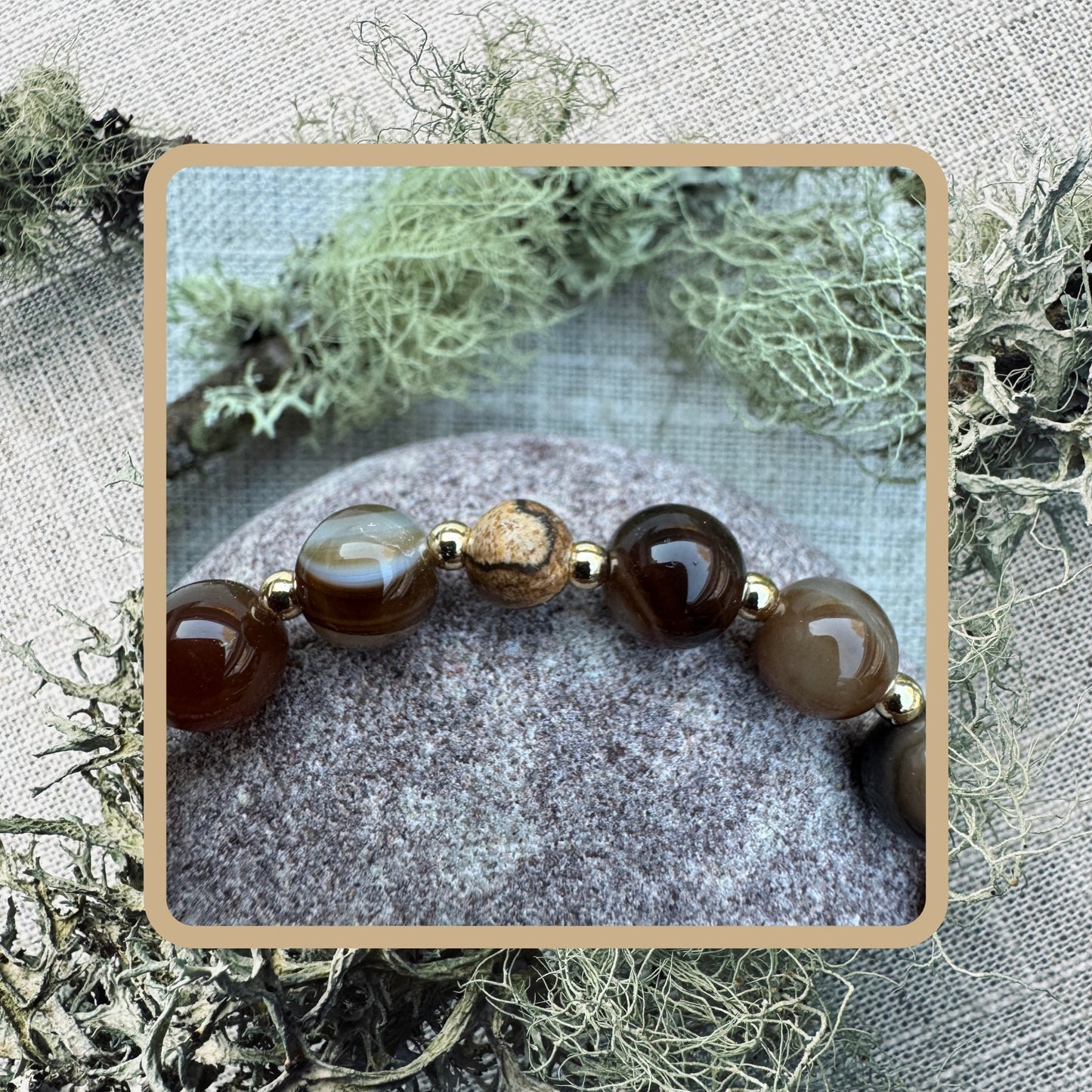 Highland Hearth - Natural Stone Bracelet