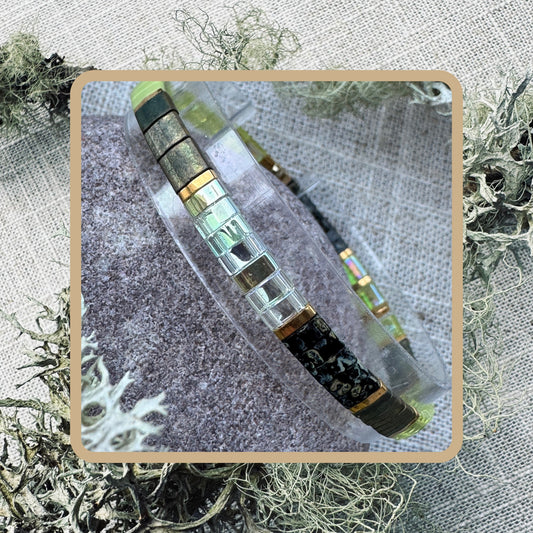 Moss Glass - Tila Bead Bracelet