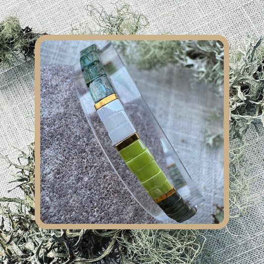 Whispers of Lichen - Tila Bead Bracelet