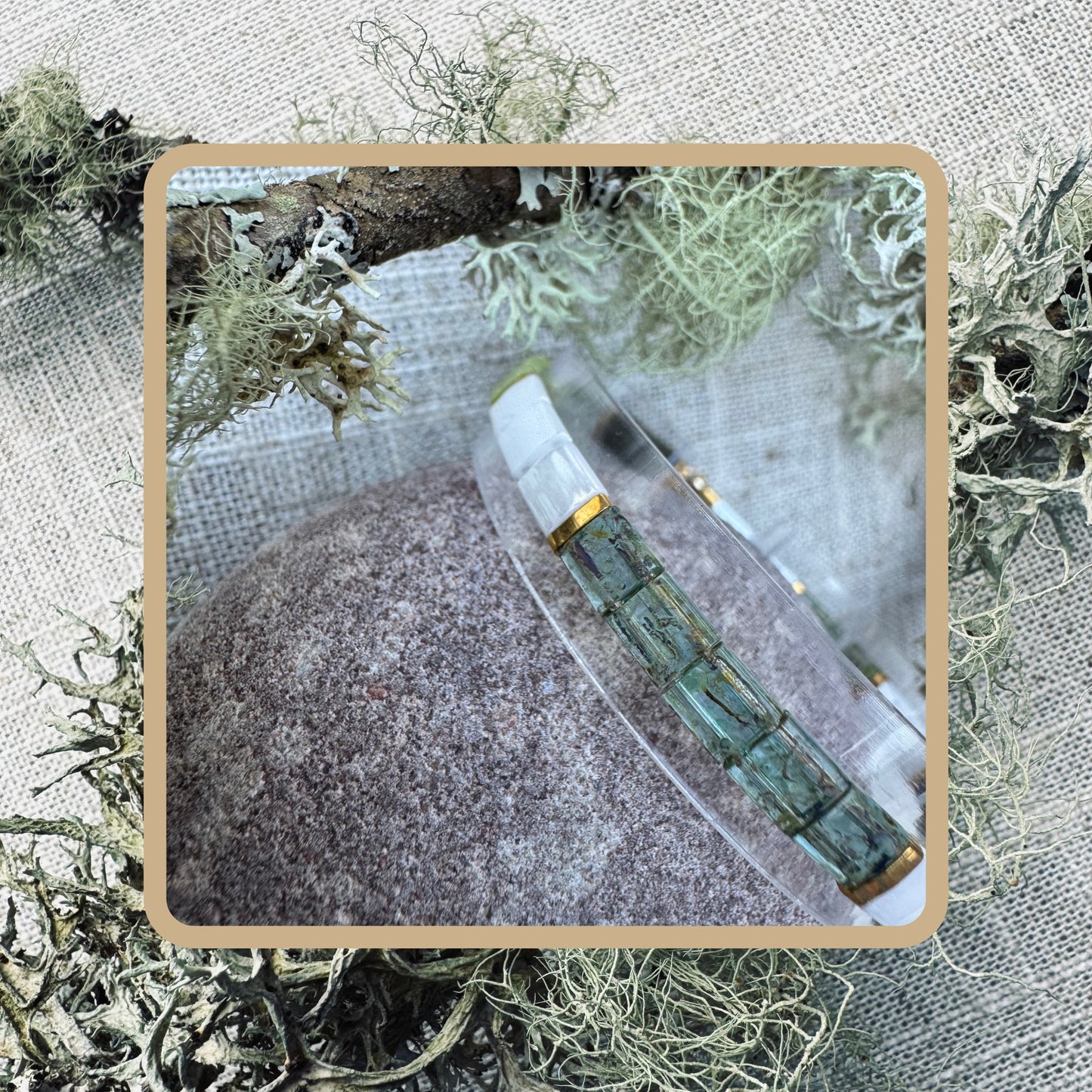 Whispers of Lichen - Tila Bead Bracelet