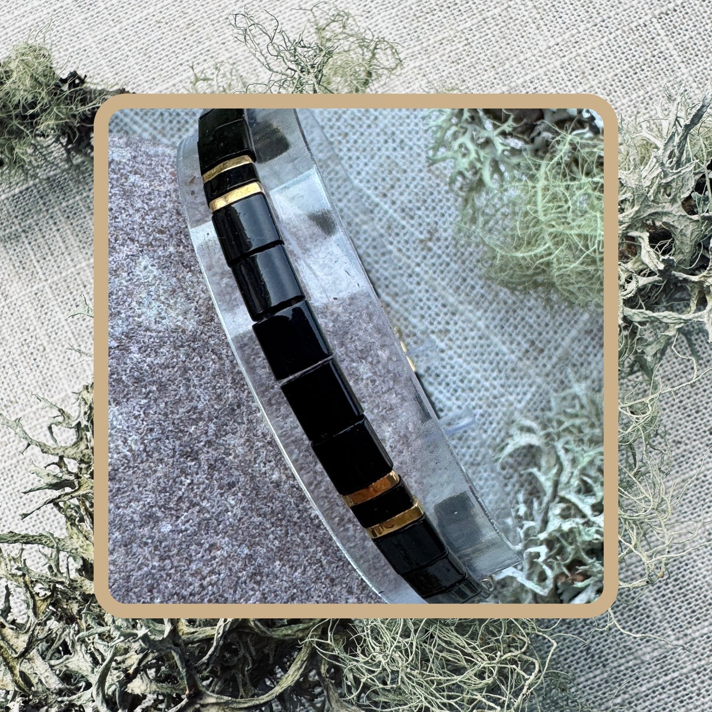 Midnight Gleam - Tila Bead Bracelet