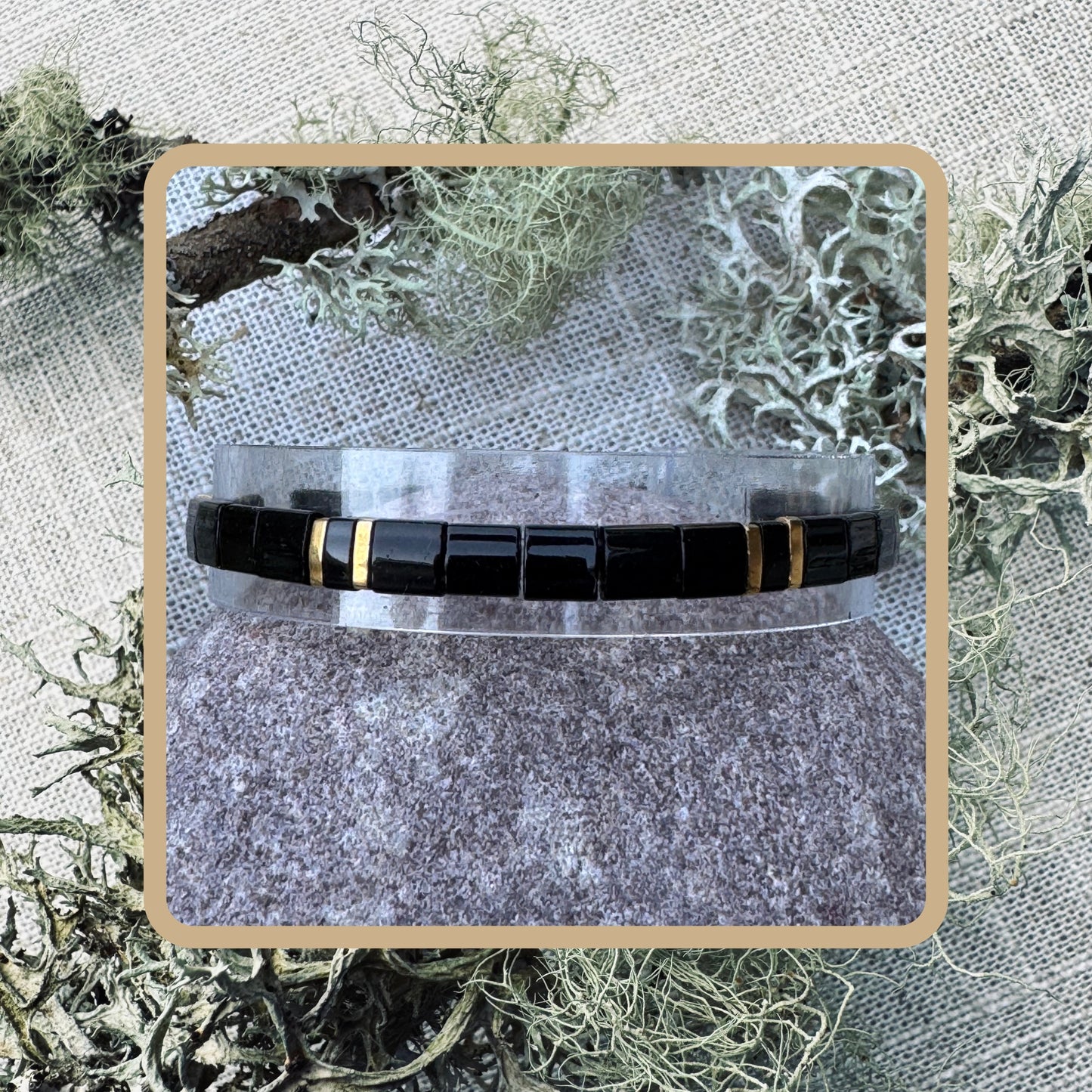 Midnight Gleam - Tila Bead Bracelet