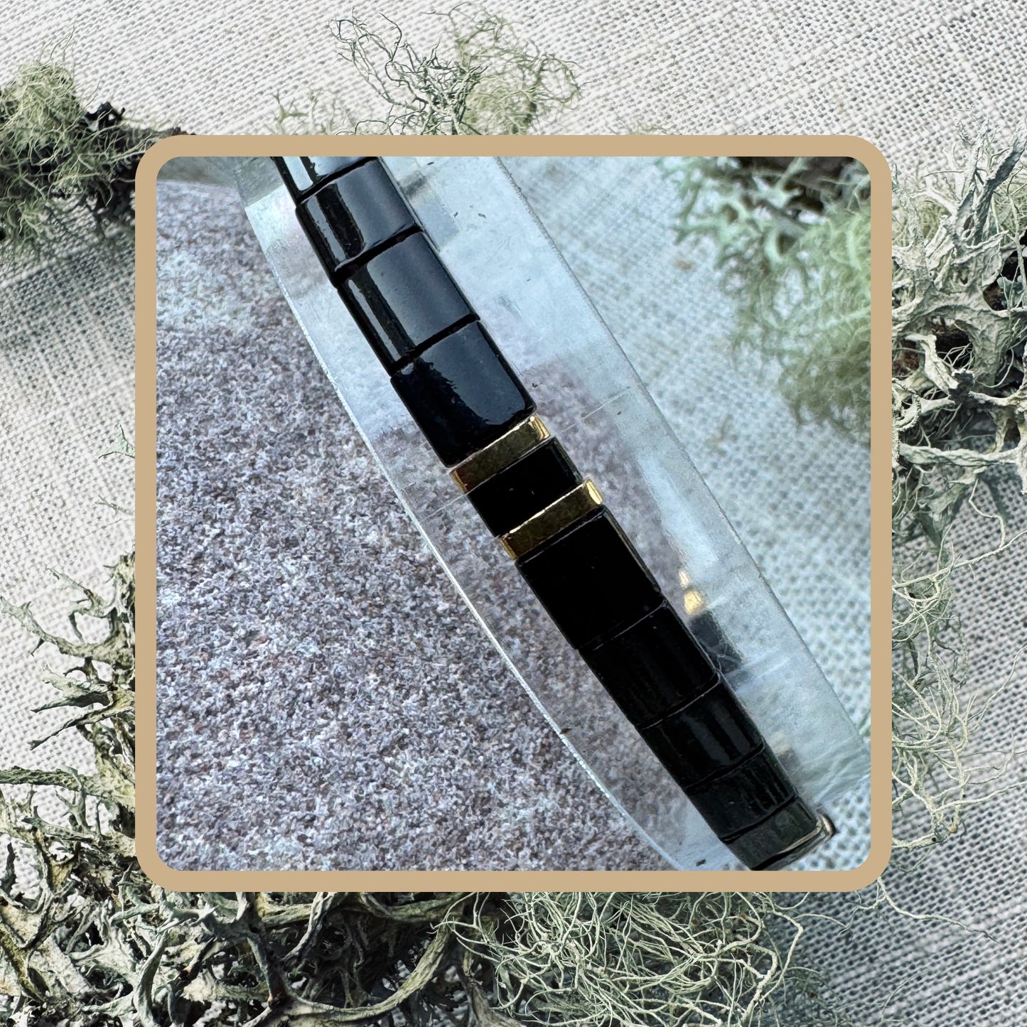 Midnight Gleam - Tila Bead Bracelet