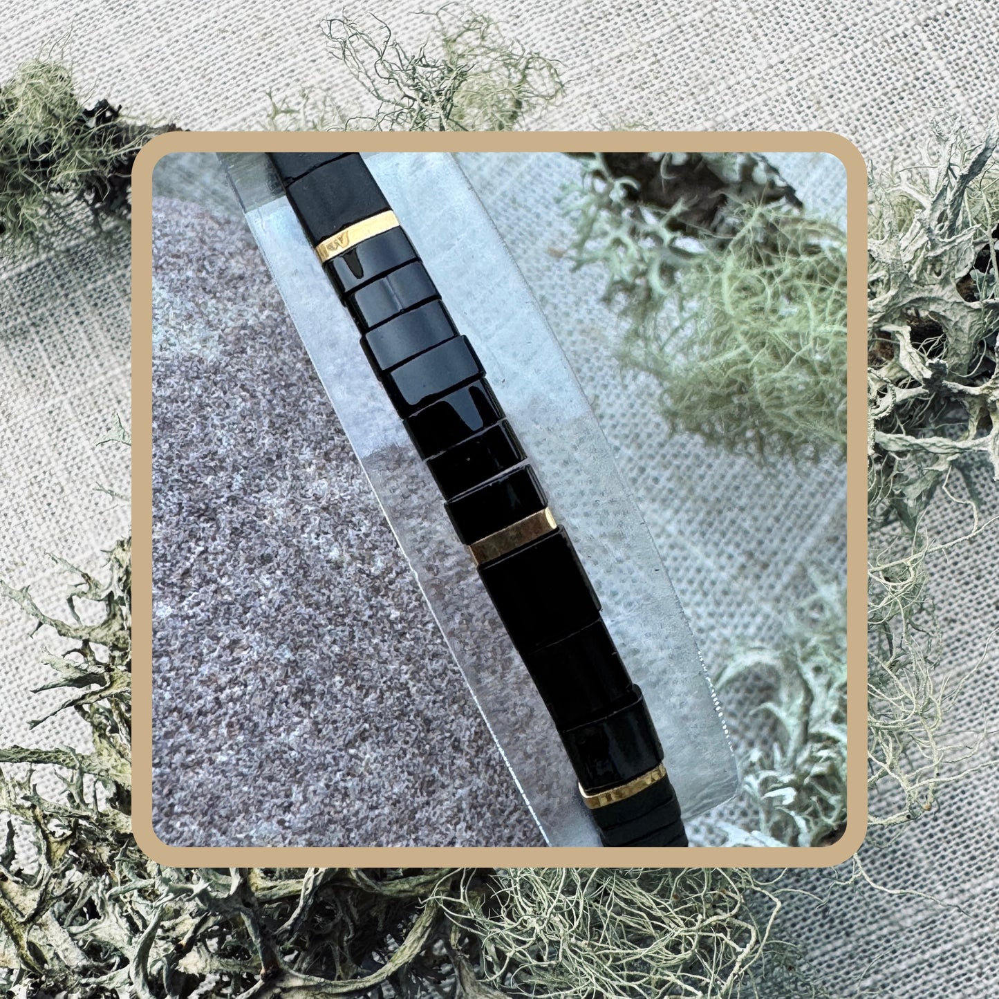 Gilded Shadow - Tila Bead Bracelet