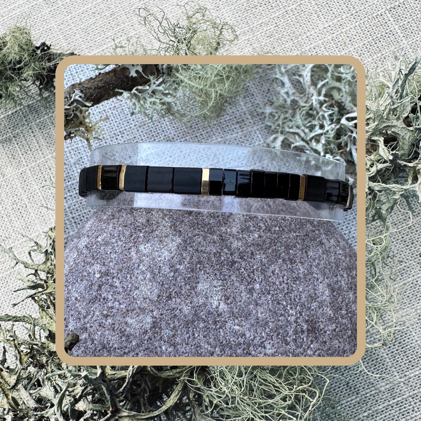 Gilded Shadow - Tila Bead Bracelet