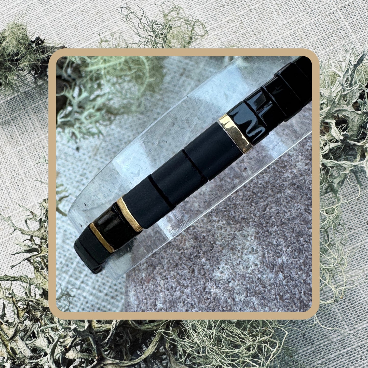 Gilded Shadow - Tila Bead Bracelet