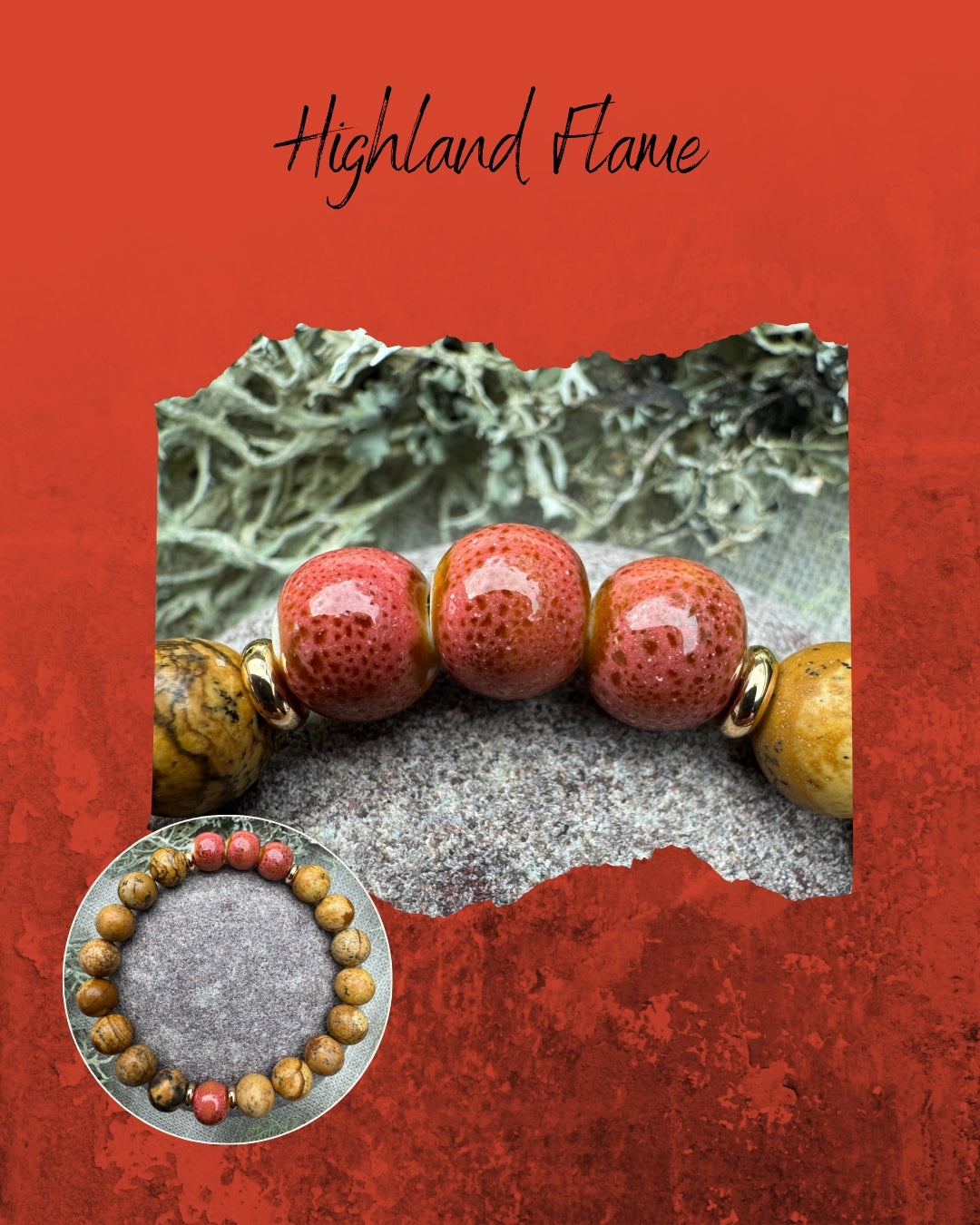 Highland Flame - Natural Stone Bracelet